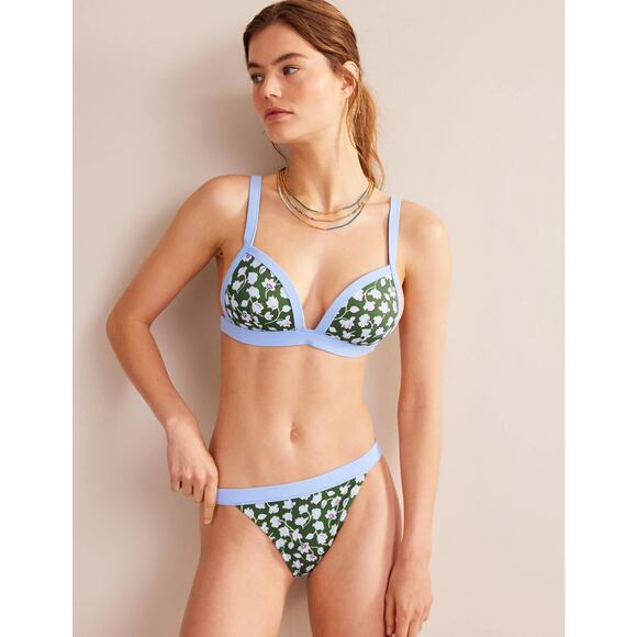 Boden Other - Boden Womens Triangle Tanga Bikini Set 6 Winter Green Blue Floral Swimwear Beach
